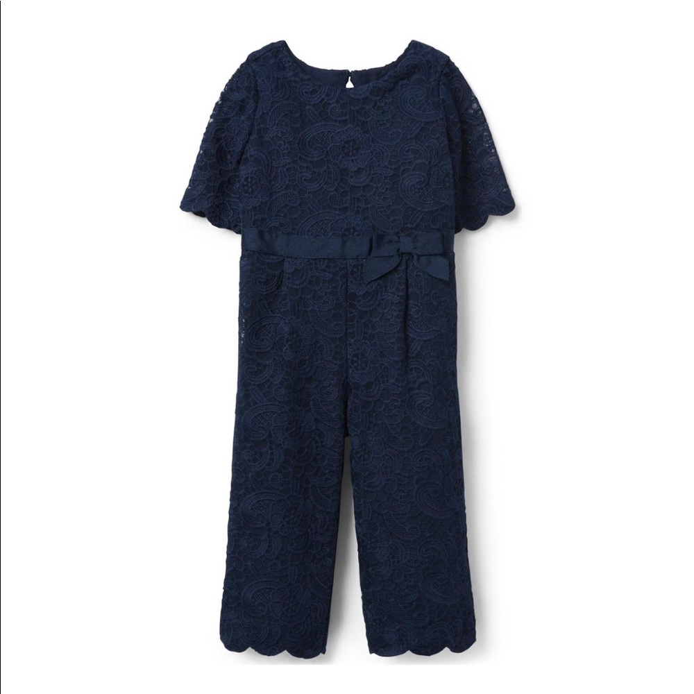 JANIE AND JACK Lace Navy Jumper